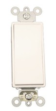 Leviton 15 Amp, 120/277 Volt AC Decora Plus Rocker, Single-Pole, Double White