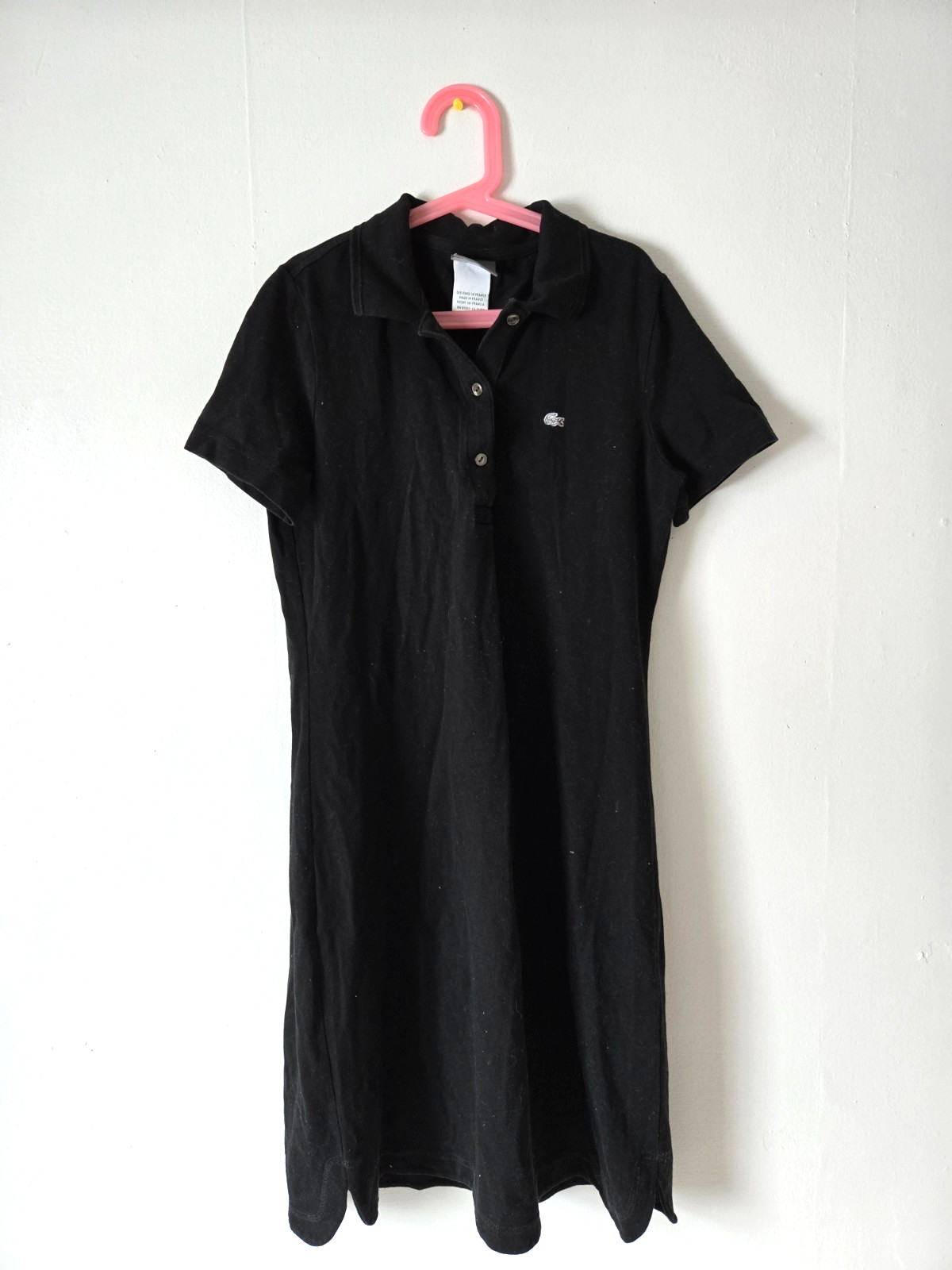 Lacoste Black Polo Dress Women’s Size 42 Cotton Pique NWOT Made in France