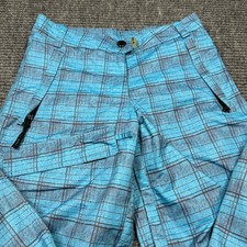 Pulse Insulated Ski Snowboard Pants Boy's Youth 10/12 Blue Black Plaid Pockets