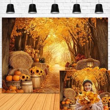 7x5ft Fall Autumn Backdrop for Photography Autumn Forest Scenery Maple Leaves...