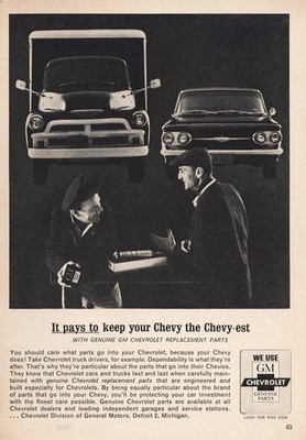 1962 Chevrolet: It Pays Chevy Est Vintage Print Ad