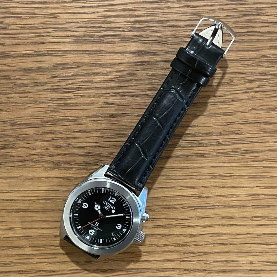 Seiko SUS AGS Kinetic 5M22-6C30 Men's Watch Black Dial Seiko SUS AGS Kinetic 5M22-6C30 Men's Watch Black Dial