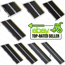 2/3/4/5/6/7/8/10FT Home Wheelchair Ramp Non-Skid Folding Aluminum Ramps Steps