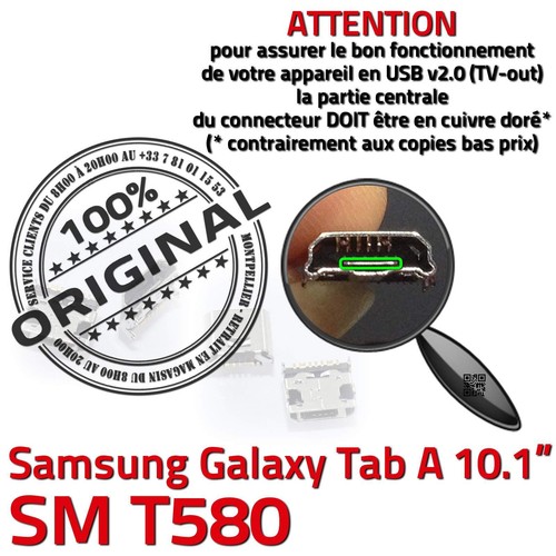 ORIGINAL Samsung Galaxy TAB A SM T580 Connecteur de charge à souder Micro USB - Photo 3/5