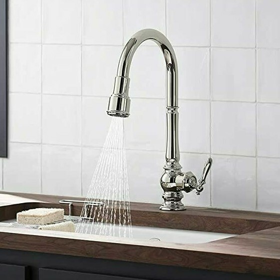 Robinet Cuisine Extractible Kohler Artifacts Konnect - Poli Nickel - Neuf (peut Avoir Défauts)