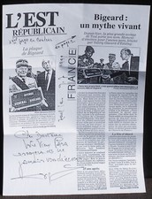 SIGNED Marcel Bigeard Photocopy East Republican / Republican Lorraine 1999