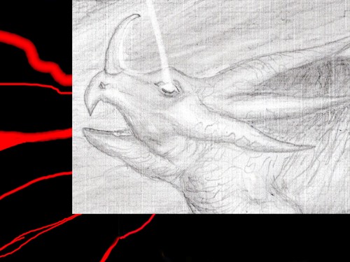 art work original pencil drawing 11 x 7 Chinasaurs toys - Picture 6 of 6