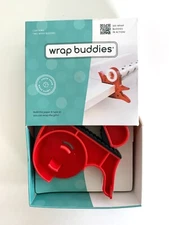 Wrap Buddies Gift Wrapping Paper Tool 2 Holder Clamps w/ Tape Dispenser
