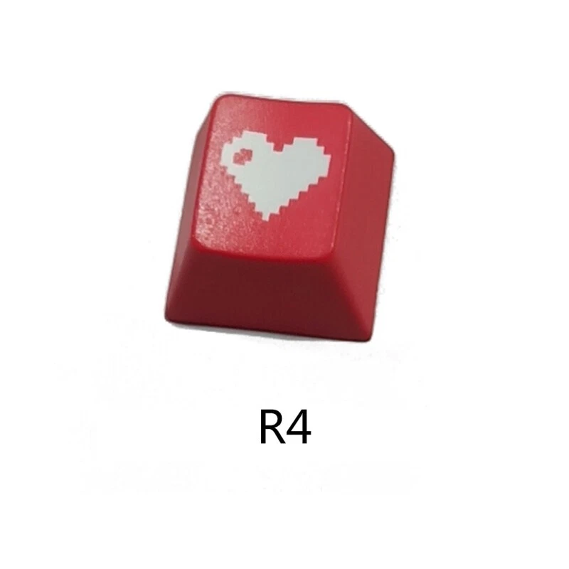 Mechanical Keyboard Caps Accessories for Key Red Pixel Heart Square Game PBT