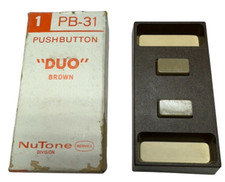 Vintage NuTone PB-31 Pushbutton Door Bell - Duo Brown, 2 Independent Buttons