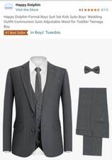Happy Dolphin Toddler Grey 5-piece Tuxedo Size 3 Brand New
