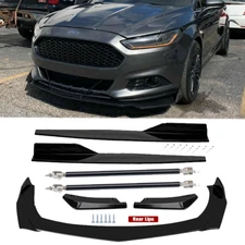 Front Rear Bumper Lip Spoiler Splitter Body Kit Side Skirt For Ford Fusion