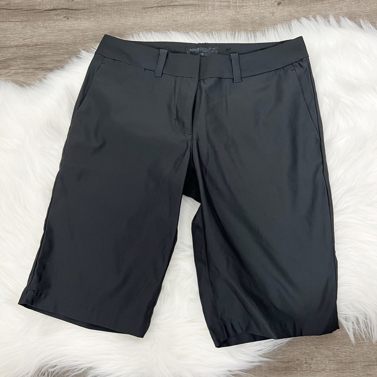 Nike Golf Black Dri Fit Bermuda Athletic Shorts Womens