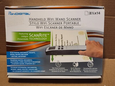 Pandigital Handheld WiFi Wand Scanner ScanRite Tech S8X1102PU One Touch Scanning