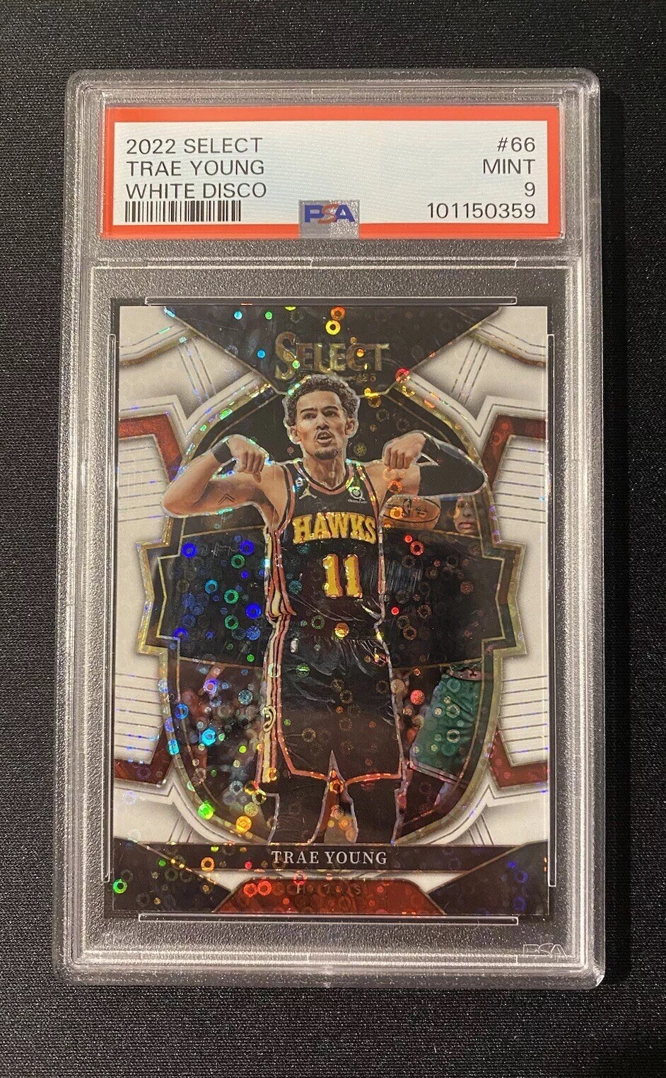 2022 Panini Select Trae Young White Disco /75 Jersey Match PSA 9🔥