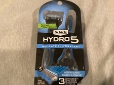 1 Pack Brand New Schick Hydro 5 Hydrate Disposable Razors 3 Razors Total