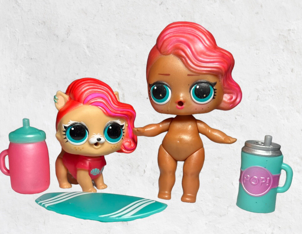 LOL Surprise Dolls Treasure Pearl & Furry Treasure Doll Dog Surf