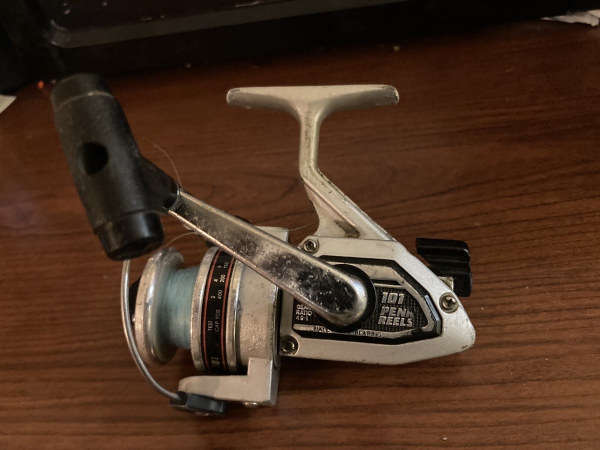 penn 101 spinning reel Vintage Penn Model 101 Skirted Spool Spinning Reel Made in Japan-Tested