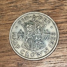 1950 Half Crown Coin UK George VI