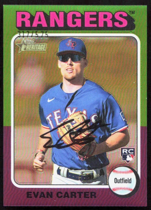 2024 Topps Heritage Chrome EVAN CARTER 317/575 Refractor Rookie Card #170