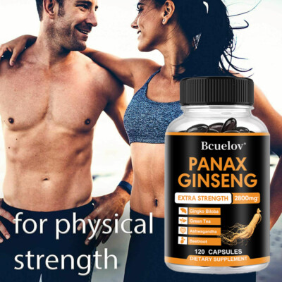 Panax Ginseng 2800 Mg Capsules - Boost Energy And Mood,Focus And Memory Support