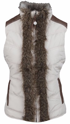 LA GAUCHITA by L' ARGENTINA Weste Waistcoat Bodywarmer Gr. M 38 Kunstfell Beige
