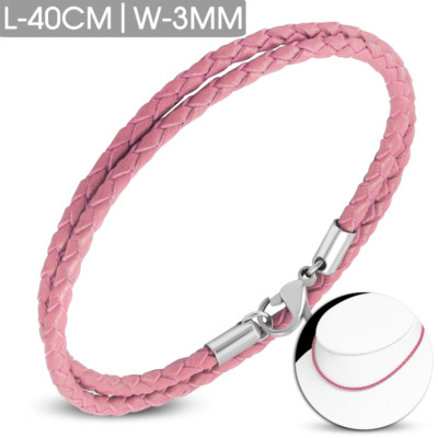 40cm unisex Leder Armband/ Chocker Halskette mit Edelstahl bracelet y-bgo333