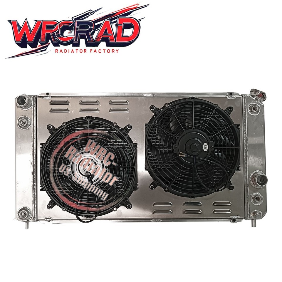 3-Row Aluminum Radiator With Dual Fans & Shroud For 1996-2005 Chevy S10 LS Swap (26.3″ Core) V6 4.3L
