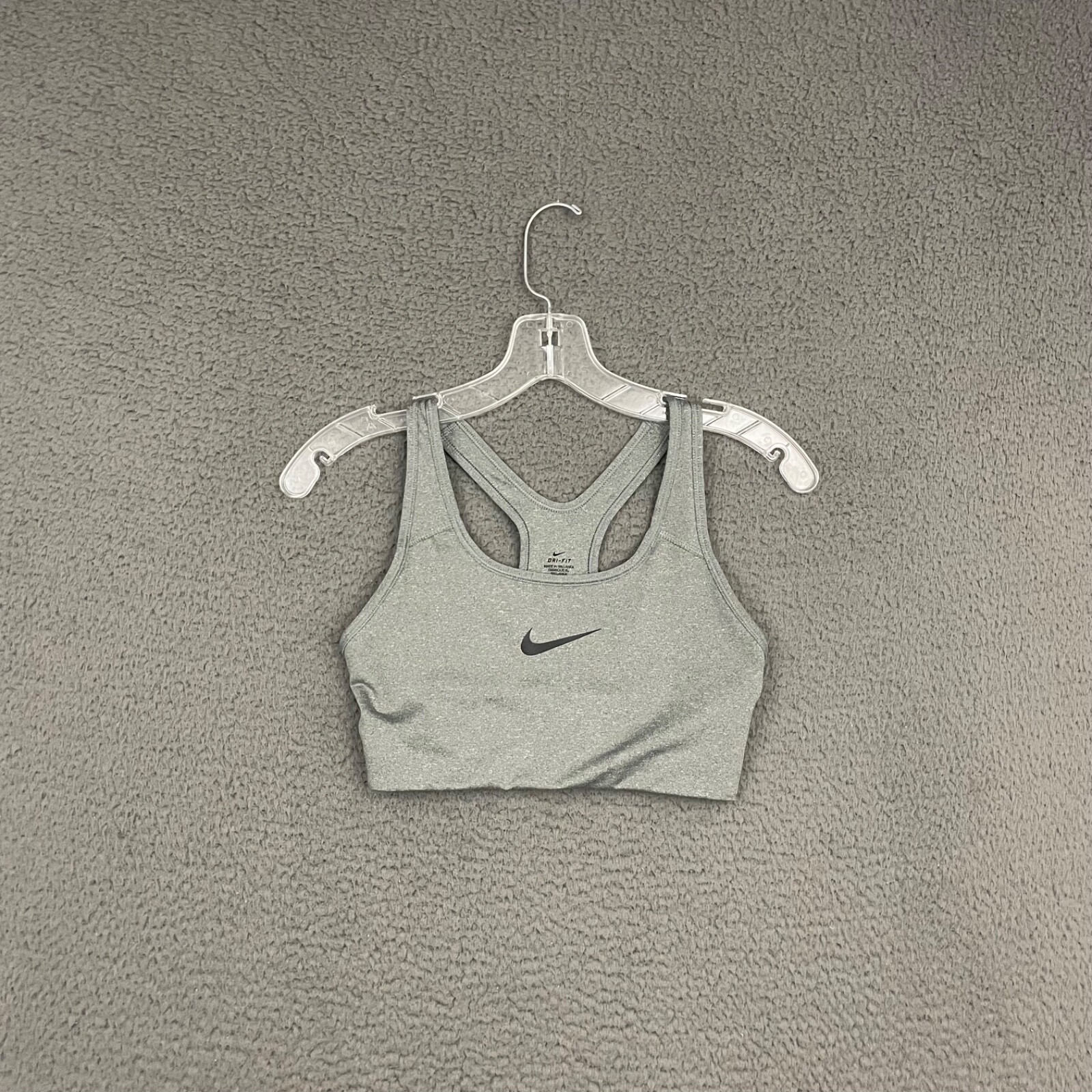 Nike Sports Bra Womens Small Gray Dri-Fit Activewear Workout Gym Sports-image