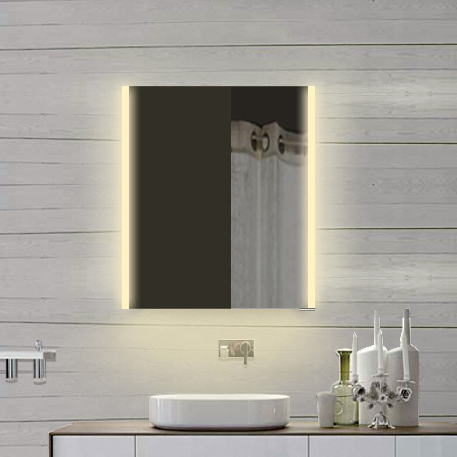 lux-aqua desging alu rahmen badezimmer wand led spiegelschrank