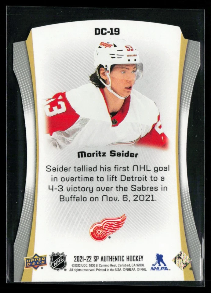 2021-22 SP Authentic Die Cuts #DC-19 Moritz Seider RC - Image 2 of 2