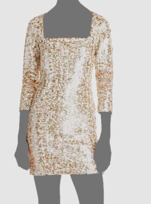 $895 Alice + Olivia Women's Gold Davinia Sequined Mini Dress Size 4 | eBay