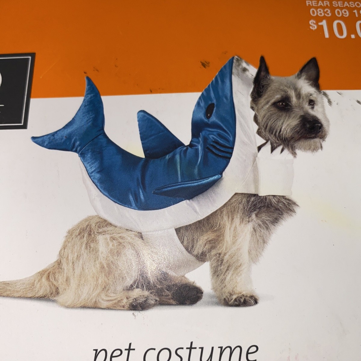 Blue Shark Dog Costume Halloween Size Medium 15-30 Lbs French