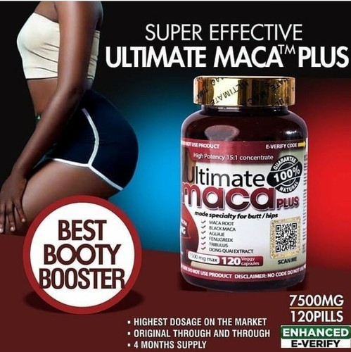 120 Pills Ultimate Maca Plus 7500MG For Butt &amp;amp;amp; Hips Enlargement, 4 months Supply