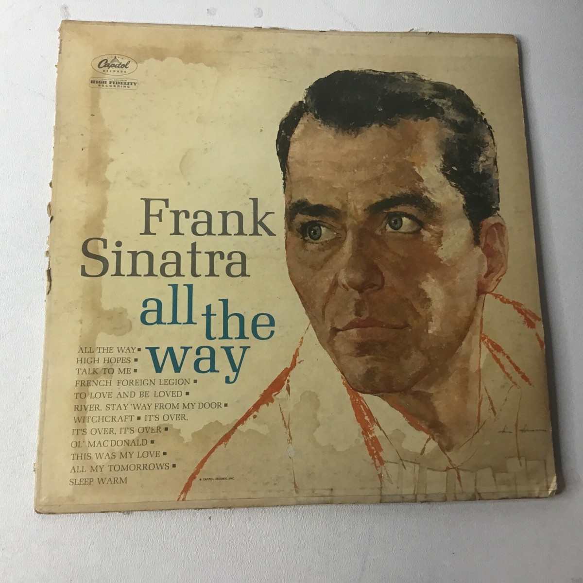 Frank Sinatra All The Way Album Vinyl Capitol W1538 Record Album 
