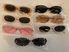 Fashion Round Oval Sunglasses Retro Frame Hip Hop 7 Pair Multi Colors