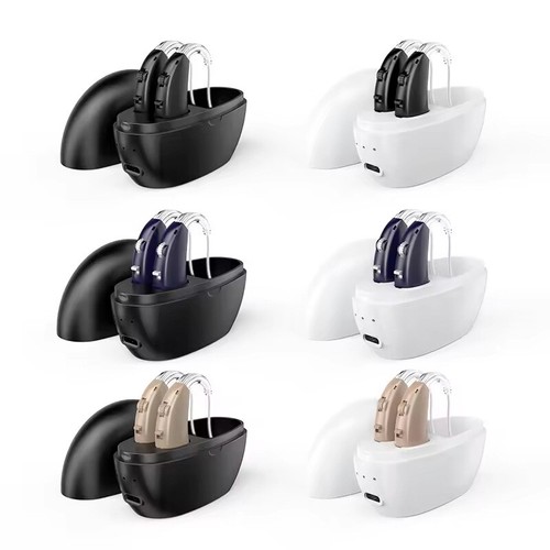 1 pair of rechargeable Bluetooth invisible BTE hearing aids with charging cradle - Imagen 8 de 16
