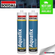 2x Soudal Aquafix All Weather Sealant | Emergency Repair Sealant | CLEAR | 300ml
