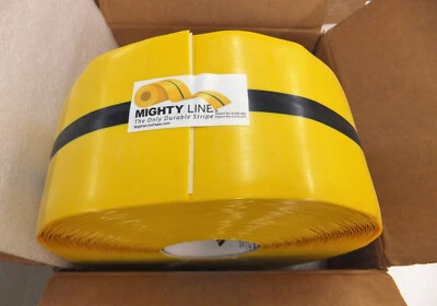 MIGHTY LINE 4RYBLKCTR FLOOR MARKING TAPE, 4" X 100' YELLOW W/BLACK CENTER STRIPE