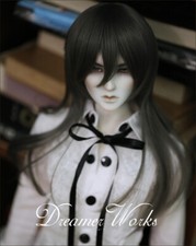 1/4MSD 1/3SD BJD Wig Doll Hair Medium Long Gradient Smoky Gray Handsome DIKA B G