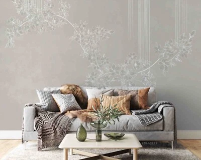 3D Abstract Floral Leaf Background Wall Murals Wallpaper Murals Wall Sticker - Image 1 of 4