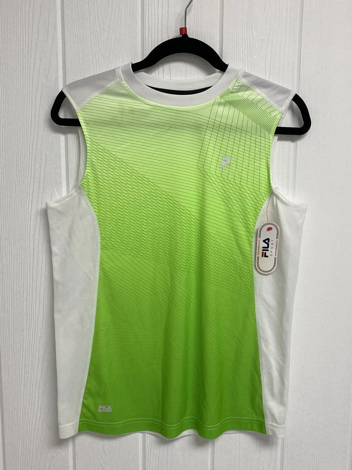 FILA Performance sport youth boys tanks top running white neon size XL (18-20) - Image 2 of 4