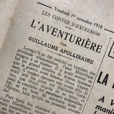 Tagebuch Excelsior 01 11 1918 Die Abenteurerin von G. Apollinaire, ihr letztes Märchen
