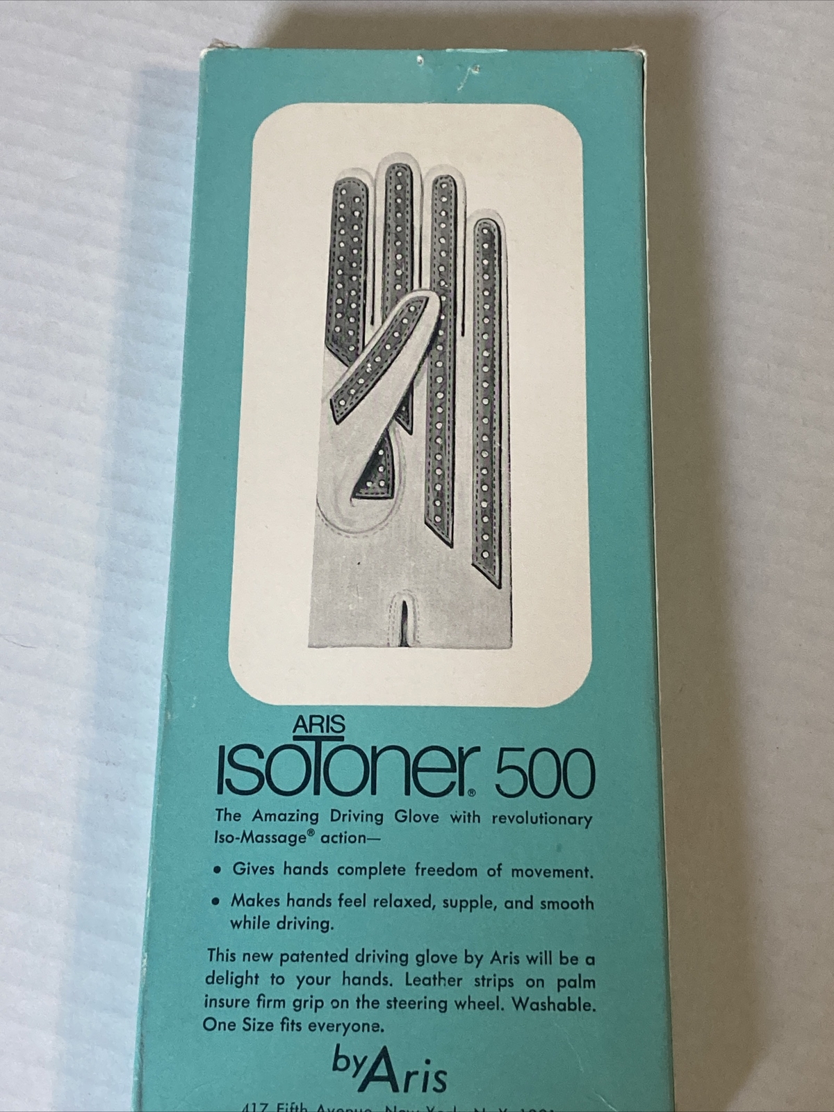 New Vintage Aris Isotoner 500 Driving Gloves 1960s Original Box Black