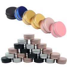 5ml-60ml Empty Aluminum Tins Cans Screw Top Candle Spice Jar Cosmetic Containers