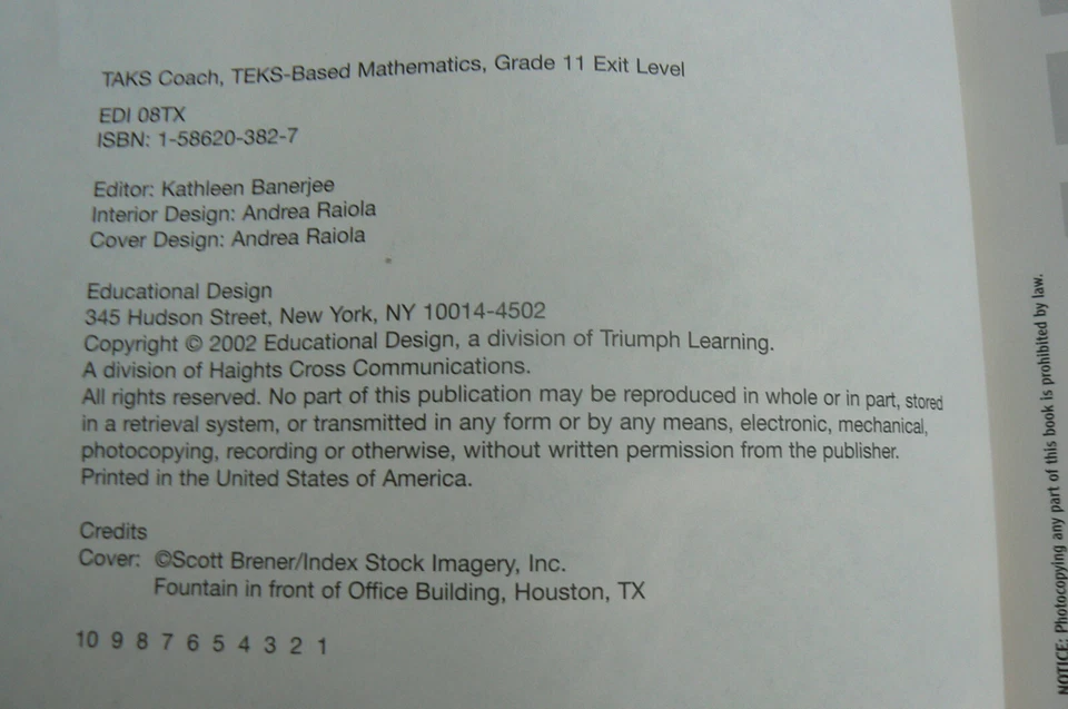 TAKS Coach Mathematics,Exit Level(gr.11) Texas Assessment of Knowledge&Skills'02 - Image 3 of 4