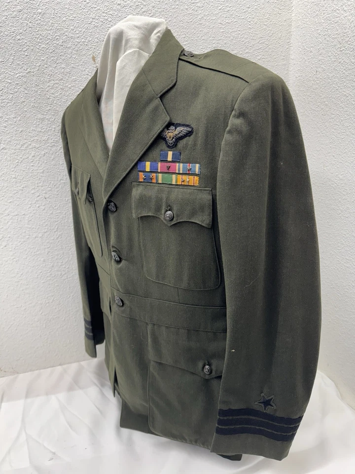 WW2 Original USN Fighter Pilots Green Commander’s Uniform - Image 2 of 4