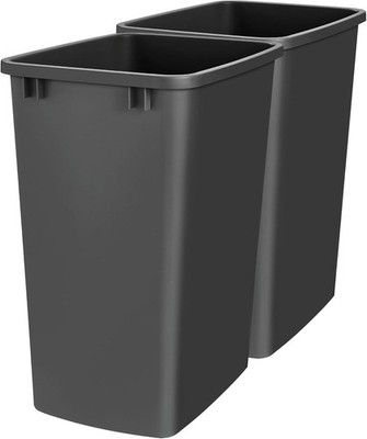 2-Pack 35 Quart Polymer Replacement Trash Bin, Recycle Waste Garbage Container