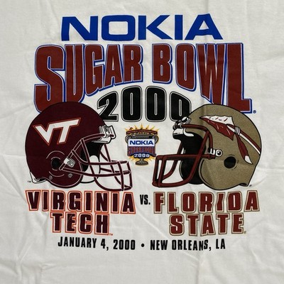 Vintage 2000 Nokia Sugar Bowl Hokies Florida State Seminoles T-Shirt Jansport XL