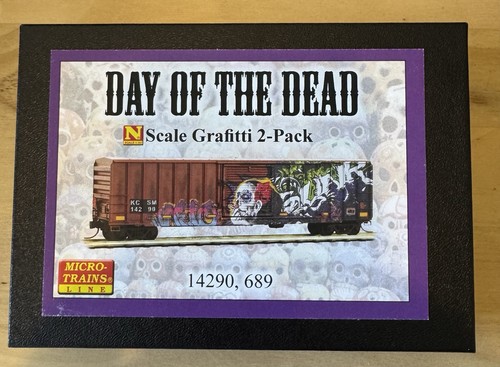 Micro Trains N Scale Graffiti 2 Pack Day Of The Dead Special Edition 99305470